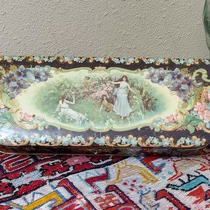 Large Victorian Wood and Celluloid Glove / Brush Box - Edwardian